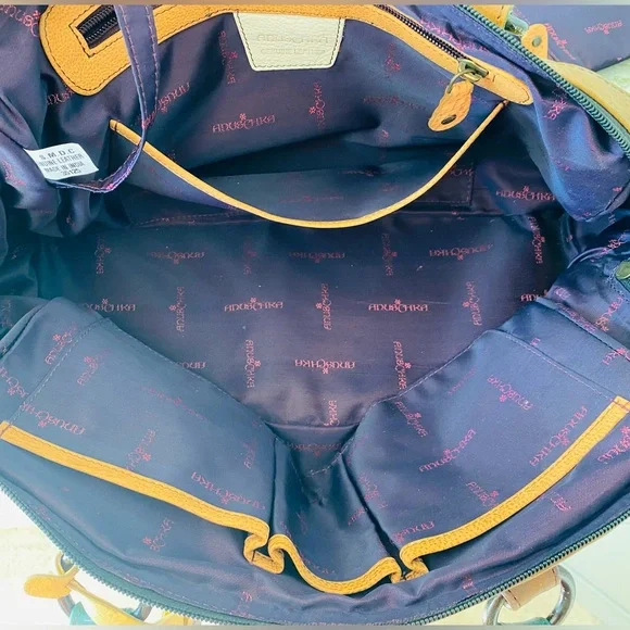 Anuschka Hand Painted Leather Leopard Wide Organizer Satchel - Picture 7 of 8